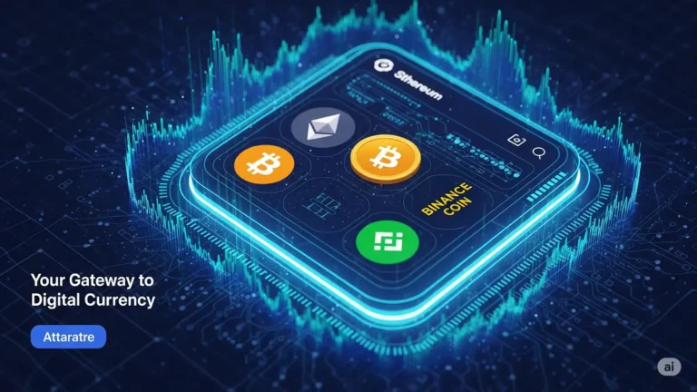 Illustration of a secure crypto wallet with Bitcoin, Ethereum, and Binance Coin used in beginner's crypto guide 2025